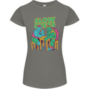 Slow Chess Funny Tortoise & Cock Womens Petite Cut T-Shirt Charcoal