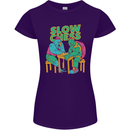 Slow Chess Funny Tortoise & Cock Womens Petite Cut T-Shirt Purple