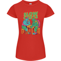 Slow Chess Funny Tortoise & Cock Womens Petite Cut T-Shirt Red