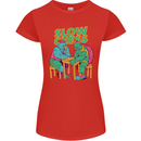 Slow Chess Funny Tortoise & Cock Womens Petite Cut T-Shirt Red