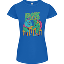 Slow Chess Funny Tortoise & Cock Womens Petite Cut T-Shirt Royal Blue