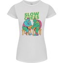 Slow Chess Funny Tortoise & Cock Womens Petite Cut T-Shirt White