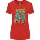 Slow Chess Funny Tortoise & Cock Womens Wider Cut T-Shirt Red