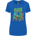 Slow Chess Funny Tortoise & Cock Womens Wider Cut T-Shirt Royal Blue
