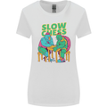 Slow Chess Funny Tortoise & Cock Womens Wider Cut T-Shirt White