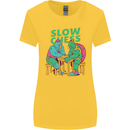 Slow Chess Funny Tortoise & Cock Womens Wider Cut T-Shirt Yellow