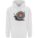 Slug Decks with Vinyl LP DJ DJing Turntable Childrens Kids Hoodie White