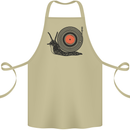Slug Decks with Vinyl LP DJ DJing Turntable Cotton Apron 100% Organic Khaki