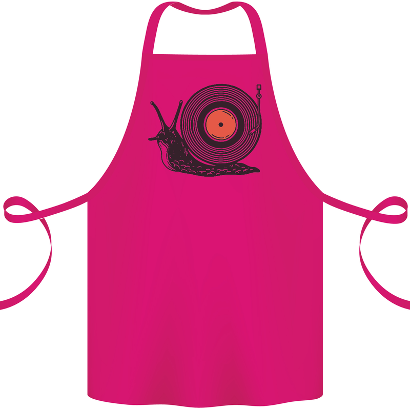 Slug Decks with Vinyl LP DJ DJing Turntable Cotton Apron 100% Organic Pink