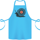 Slug Decks with Vinyl LP DJ DJing Turntable Cotton Apron 100% Organic Turquoise