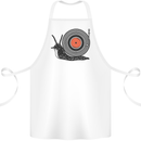 Slug Decks with Vinyl LP DJ DJing Turntable Cotton Apron 100% Organic White