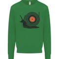 Slug Decks with Vinyl LP DJ DJing Turntable Kids Sweatshirt Jumper Irish Green
