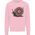 Slug Decks with Vinyl LP DJ DJing Turntable Kids Sweatshirt Jumper Light Pink