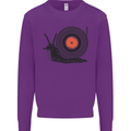 Slug Decks with Vinyl LP DJ DJing Turntable Kids Sweatshirt Jumper Purple
