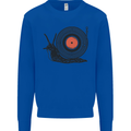 Slug Decks with Vinyl LP DJ DJing Turntable Kids Sweatshirt Jumper Royal Blue