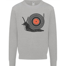 Slug Decks with Vinyl LP DJ DJing Turntable Kids Sweatshirt Jumper Sports Grey