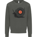 Slug Decks with Vinyl LP DJ DJing Turntable Kids Sweatshirt Jumper Storm Grey