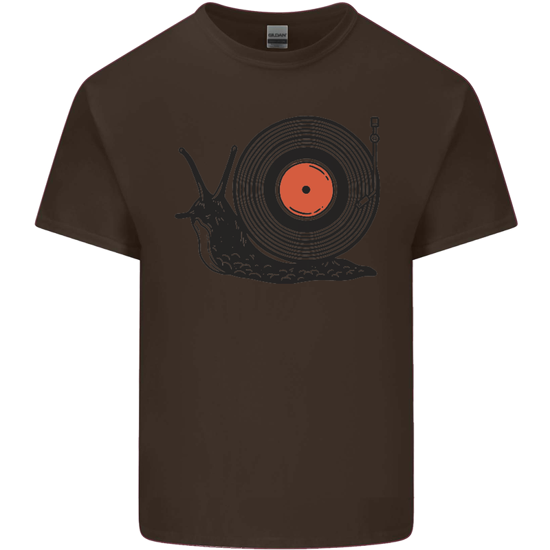 Slug Decks with Vinyl LP DJ DJing Turntable Kids T-Shirt Childrens Chocolate