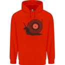 Slug Decks with Vinyl LP DJ DJing Turntable Mens 80% Cotton Hoodie Bright Red
