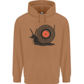 Slug Decks with Vinyl LP DJ DJing Turntable Mens 80% Cotton Hoodie Caramel Latte