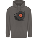 Slug Decks with Vinyl LP DJ DJing Turntable Mens 80% Cotton Hoodie Charcoal