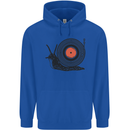 Slug Decks with Vinyl LP DJ DJing Turntable Mens 80% Cotton Hoodie Royal Blue