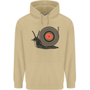 Slug Decks with Vinyl LP DJ DJing Turntable Mens 80% Cotton Hoodie Sand