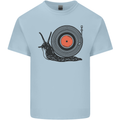 Slug Decks with Vinyl LP DJ DJing Turntable Mens Cotton T-Shirt Tee Top Light Blue