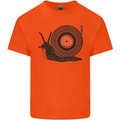 Slug Decks with Vinyl LP DJ DJing Turntable Mens Cotton T-Shirt Tee Top Orange