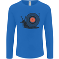 Slug Decks with Vinyl LP DJ DJing Turntable Mens Long Sleeve T-Shirt Royal Blue