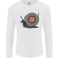 Slug Decks with Vinyl LP DJ DJing Turntable Mens Long Sleeve T-Shirt White