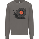 Slug Decks with Vinyl LP DJ DJing Turntable Mens Sweatshirt Jumper Charcoal