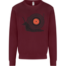 Slug Decks with Vinyl LP DJ DJing Turntable Mens Sweatshirt Jumper Maroon