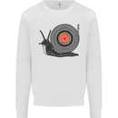 Slug Decks with Vinyl LP DJ DJing Turntable Mens Sweatshirt Jumper White
