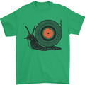 Slug Decks with Vinyl LP DJ DJing Turntable Mens T-Shirt Cotton Gildan Irish Green