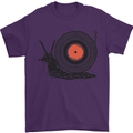 Slug Decks with Vinyl LP DJ DJing Turntable Mens T-Shirt Cotton Gildan Purple