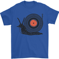 Slug Decks with Vinyl LP DJ DJing Turntable Mens T-Shirt Cotton Gildan Royal Blue