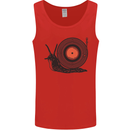 Slug Decks with Vinyl LP DJ DJing Turntable Mens Vest Tank Top Red