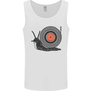 Slug Decks with Vinyl LP DJ DJing Turntable Mens Vest Tank Top White