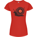 Slug Decks with Vinyl LP DJ DJing Turntable Womens Petite Cut T-Shirt Red