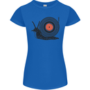 Slug Decks with Vinyl LP DJ DJing Turntable Womens Petite Cut T-Shirt Royal Blue