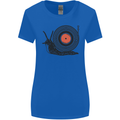Slug Decks with Vinyl LP DJ DJing Turntable Womens Wider Cut T-Shirt Royal Blue