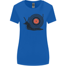 Slug Decks with Vinyl LP DJ DJing Turntable Womens Wider Cut T-Shirt Royal Blue