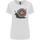 Slug Decks with Vinyl LP DJ DJing Turntable Womens Wider Cut T-Shirt White