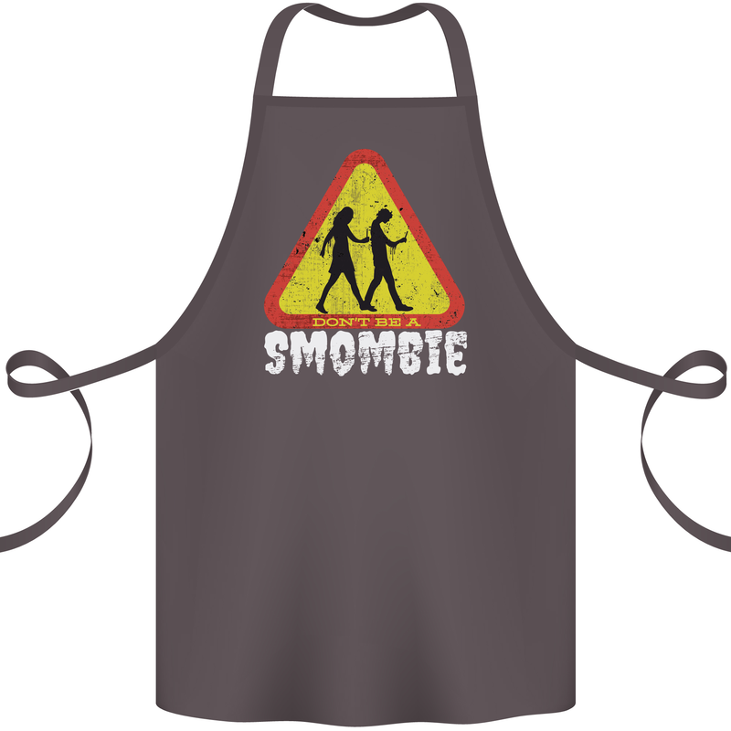 Smombie Antisocial Phone Addict Smartphone Cotton Apron 100% Organic Dark Grey