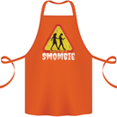 Smombie Antisocial Phone Addict Smartphone Cotton Apron 100% Organic Orange