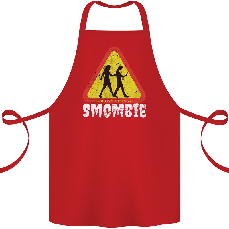 Smombie Antisocial Phone Addict Smartphone Cotton Apron 100% Organic Red