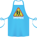 Smombie Antisocial Phone Addict Smartphone Cotton Apron 100% Organic Turquoise