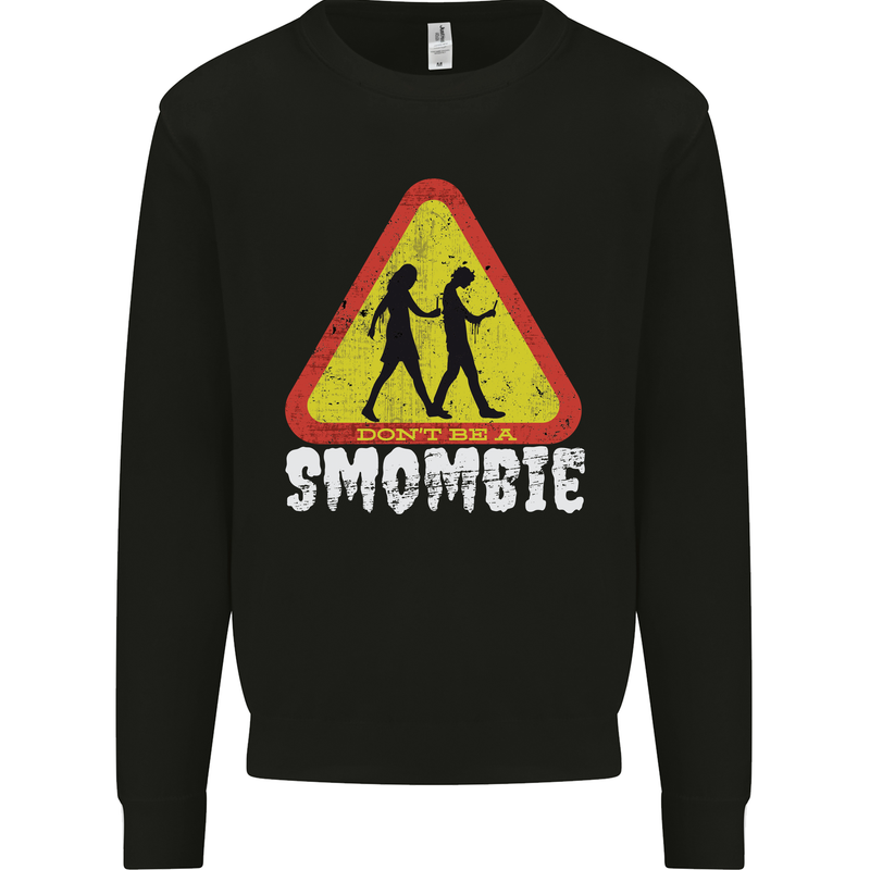 Smombie Antisocial Phone Addict Smartphone Kids Sweatshirt Jumper Black