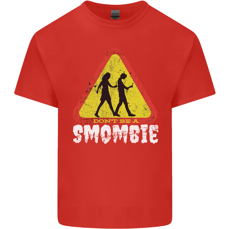Smombie Antisocial Phone Addict Smartphone Kids T-Shirt Childrens Red
